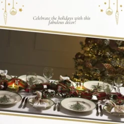 Spode Christmas Tree 5.5-Inch Fruit Salad Bowl - Versatile Earthenware Bowl For Cereal, Desserts - Dishwasher, Microwave, Freezer, Oven Safe -Spode GUEST 36f69883 cab8 4d88 bda2 3bc41a728a6e