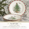 Spode Christmas Tree 8" Candy Cane Appetizer Plates (Set Of 4) - Festive Holiday Tableware, Dishwasher & Microwave Safe -Spode GUEST 3738007c 54a9 4ca6 b39c 251e633782a1