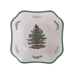 Spode Christmas Tree 9.5-Inch Square Salad Bowl - Ceramic Earthenware Serving Bowl - Festive Holiday Dinnerware With Iconic Christmas Tree Design -Spode GUEST 3797f0b4 14d4 4c5d ba13 0127b571c27c