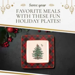 Spode Christmas Tree Tartan Square Platter - 10" - Traditional Tartan Plaid Design With Iconic Tree Motif - Microwave And Dishwasher Safe 12 Spode Christmas Tree Tartan Square Platter - 10" - Traditional Tartan Plaid Design With Iconic Tree Motif - Microwave And Dishwasher Safe -Spode GUEST 382a8dd7 5d77 4551 b07b d118acf7c05e