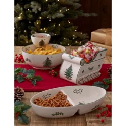 Spode Christmas Tree Divided Server, 9-Inch Round Festive Serveware, Holiday Entertaining Platter - Fine Porcelain, Dishwasher & Microwave Safe -Spode GUEST 3d2c37d1 8066 4fce 8461 8da009be8487