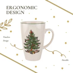 Spode Christmas Tree Latte Mug - 22 Oz Holiday Coffee Cup For Tea, Hot Cocoa, And More - Dishwasher & Microwave Safe Fine Earthenware Mug -Spode GUEST 3d6efd5f e09a 41f1 b260 d85b967fe4c0
