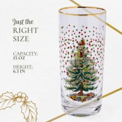 Spode Christmas Tree 15 Fl. Oz. Highball Glass (Set Of 4), Polka Dot - Classic Highball Glasses & Barware, Cocktail Glasses For Mixed Drinks -Spode GUEST 3f4c36ec 6c2e 489f bf5a 3b287c6c7b72