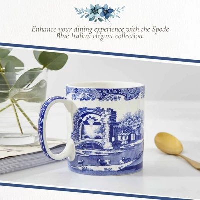 Spode Blue Italian 9oz Porcelain Mug, Set Of 4 - Compact Hot Beverage Cups With Ornamental Scenic Pattern - Elegant Ceramic Drinkware 6 Spode Blue Italian 9oz Porcelain Mug, Set Of 4 - Compact Hot Beverage Cups With Ornamental Scenic Pattern - Elegant Ceramic Drinkware - Image 4