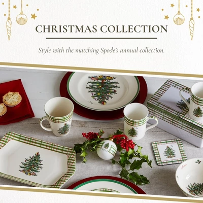 Spode Christmas Tree Mug, 14oz - Porcelain Holiday Mug With Tartan Border & Handle, Dishwasher & Microwave Safe - Ceramic Festive Cups 6 Spode Christmas Tree Mug, 14oz - Porcelain Holiday Mug With Tartan Border & Handle, Dishwasher & Microwave Safe - Ceramic Festive Cups - Image 4