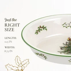 Spode Christmas Tree Oval Rim Dish (12.5" X 8.75") Festive Deep Baking Pan - Fine Porcelain, Microwave, Freezer, Dishwasher Safe -Spode GUEST 43f3c156 bd59 4754 b1e7 68cbbd4a8f69