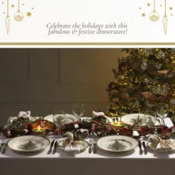 Spode Christmas Tree 2-Tiered Server, Tree-Shaped - Holiday Cupcake Stand, Dessert Display Set, Porcelain Serving Platter, 10" & 8", Dishwasher Safe -Spode GUEST 4413055f abb9 45a9 8ecf 4b978781b771 3