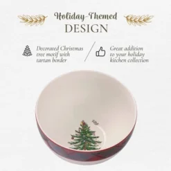 Spode Christmas Tree 6-Inch Rice Bowl, Set Of 4 - Round Ceramic Bowls For Soup, Stews, Frozen Meals, And Sticky Rice - Dishwasher, Microwave Safe -Spode GUEST 45fb4a2a 36ad 4fc0 9bb5 e6f78182932a
