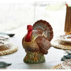 Spode 14oz Turkey-Shaped Gravy Boat With Ladle - Dolomite Thanksgiving Serveware, Large Table Centerpiece, Decorative Serving Bowl, Holiday Soup Bowl -Spode GUEST 49125dc0 d828 452d 92fc 16f34fab8f0e