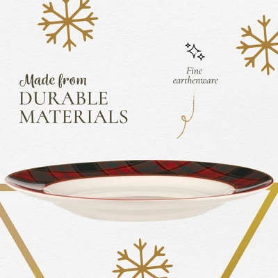 Spode Christmas Tree Tartan Dinner Plate, 10.5-Inch, Christmas Dishes With Tartan Plaid Border, Fine Earthenware, Microwave And Dishwasher Safe 5 Spode Christmas Tree Tartan Dinner Plate, 10.5-Inch, Christmas Dishes With Tartan Plaid Border, Fine Earthenware, Microwave And Dishwasher Safe - Image 3