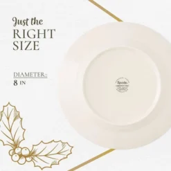 Spode Christmas Tree 8" Salad Plate Set Of 4- Stoneware Plate With Christmas Tree Design, Green Bordered Edges, Microwave, Dishwasher & Oven Safe -Spode GUEST 4b95ab8b 4080 49f8 93a5 179a42239d49
