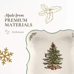 Spode Christmas Tree Devonia Tray - 8.5 Inch Festive Serving Bowl In Fine Earthenware For Salad, Pasta, Fruit - Microwave, Dishwasher, Oven Safe -Spode GUEST 4c3c754b 5467 49cc b543 d8e9be4b708c