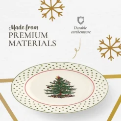 Spode Portmeirion Christmas Tree Polka Dot Dessert Plate (Set Of 4) - Festive 8" Stoneware Plates - Microwave, Dishwasher, Freezer Safe Party Dishes -Spode GUEST 4d269d2b f4c0 4b3c b6ea c93f675fc760
