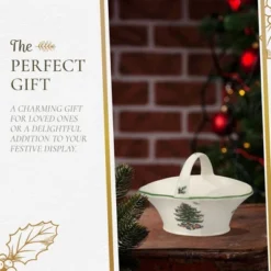 Spode Christmas Tree Candy Basket, 5.75-Inch Candy Bowl With Handle, Fine Earthenware Christmas Gift, Festive Holiday Serveware & Holiday Display Bowl -Spode GUEST 4d7e3fff 285b 4d29 aa78 59ad14c4e358