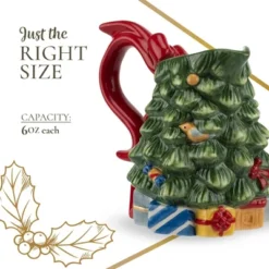 Spode Christmas Tree Sugar & Creamer Set - Figural Tree 7.4oz Creamer Jug & 5.3oz Lidded Sugar Jar - Festive Dolomite Holiday Tea And Coffee Set -Spode GUEST 4f91cd5f a1bb 4c64 b3e6 c7902e1a0163