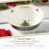 Spode Christmas Tree Revere Bowl - Checkered Exterior & Holly Accents, Festive Candy Dish Or Snack Bowl With Sentiments Inside, 6" Porcelain -Spode GUEST 51a56f46 a34d 4c98 afae 0d8a26c01184