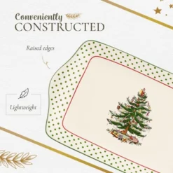 Spode Portmeirion Christmas Tree 12-Inch Polka Dot Dessert Tray - Holiday Serving Platter, Christmas Tree & Polka Dots - Dishwasher, Microwave, Freezer Safe -Spode GUEST 53b2ccca ced3 400f beff ee245d1820b5