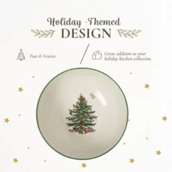 Spode Christmas Tree Round Serving Bowl - 8-Inch Ceramic Bowl For Pasta, Salad, Soup, And Side Dishes - Porcelain, Dishwasher & Microwave Safe -Spode GUEST 545ec832 f187 4a52 b791 9113b7b0531b