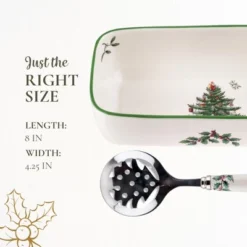 Spode Christmas Tree Cranberry Sauce Serving Dish With Slotted Spoon (8"x 4.25") - Server With Holiday Motif - Dishwasher, Microwave, Freezer Safe 14 Spode Christmas Tree Cranberry Sauce Serving Dish With Slotted Spoon (8"x 4.25") - Server With Holiday Motif - Dishwasher, Microwave, Freezer Safe -Spode GUEST 55227d5d 987f 4529 94e3 fd11369912fc