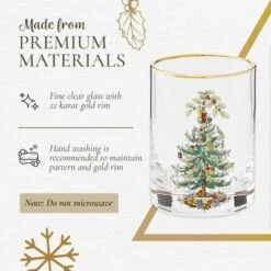 Spode Christmas Tree 14oz Double Old Fashioned Glasses, Set Of 4 - Festive Holiday, Excellent For Whiskey At Holiday Gatherings And Cozy Celebrations -Spode GUEST 560e1588 ae55 4e4d 86a8 972c6dadbeda