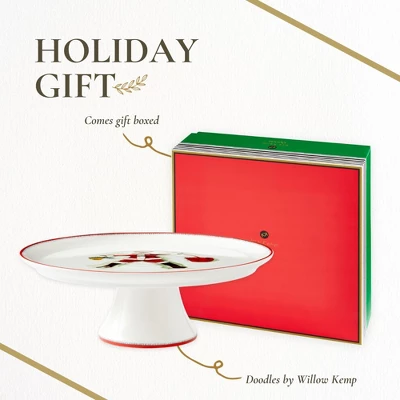 Spode Kit Kemp Doodle 10.7" Cake Stand - Best In Snow Doodle - Whimsical Santa Illustration, Fine China Cake Display For Elegant Dessert Presentation 7 Spode Kit Kemp Doodle 10.7" Cake Stand - Best In Snow Doodle - Whimsical Santa Illustration, Fine China Cake Display For Elegant Dessert Presentation - Image 5