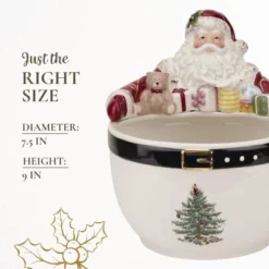 Spode Christmas Tree 7-Inch Santa Nut Bowl - Decorative Serving Bowl For Candies, Nuts, Or Desserts - Christmas Holiday Season, Fine Earthenware -Spode GUEST 58f0df87 128c 446e 86a9 324b1556554e