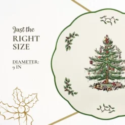 Spode Christmas Tree Round Trivet - 9" Heat Resistant Trivet For Hot Dishes, Pans - Holiday Kitchen Counter Tabletop Protector - Cheese Plate Platter -Spode GUEST 5ed64853 c86b 48e7 9054 610b5e6b0291