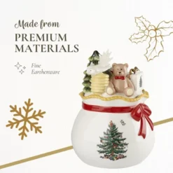 Spode Christmas Tree Candy Bowl With Lid, 8" Fine Earthenware Christmas Candy Storage Jar - Great For Festive Decor & Gifting -Spode GUEST 5ef82196 9fed 408b 8bc4 85d9572ff747