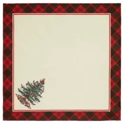 SpodeĀ® Christmas Tree Tartan 4-Pack Napkin Set