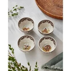 Spode Heritage Collection Woodland Animal Dip Bowls - Set Of 4 Porcelain, 4 Inch Snack Or Dessert Bowls, Dishwasher And Microwave Safe -Spode GUEST 5f64582b ba71 4483 9a54 17c75093b69f