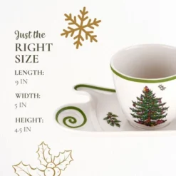 Spode Christmas Tree Large Coffee Mug With Saucer, Jumbo Teacup, 18oz Cup With Sleigh Shaped Plate, Festive Serveware, Holiday Gift -Spode GUEST 630fdfc7 de80 4db9 b168 c8950e2fcedf