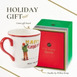 Spode Kit Kemp 12oz Festive Christmas Mug - Deck The Halls Doodle Mug, Fine China Dishwasher Safe Holiday Coffee Mug With Handle -Spode GUEST 666dc6f5 30d4 4e9e 94e5 8f62df29ff57