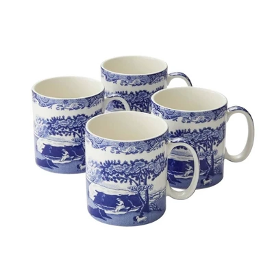 Spode Blue Italian 9oz Porcelain Mug, Set Of 4 - Compact Hot Beverage Cups With Ornamental Scenic Pattern - Elegant Ceramic Drinkware 10 Spode Blue Italian 9oz Porcelain Mug, Set Of 4 - Compact Hot Beverage Cups With Ornamental Scenic Pattern - Elegant Ceramic Drinkware - Image 8