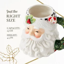 Spode Christmas Tree Santa Toby Mug - Festive Ceramic Coffee Mug With Decorative Santa Design - Ideal For Hot Beverages -Spode GUEST 6925a7a7 9d84 46a0 9f7e e1eb100ecf63