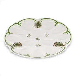 Spode Christmas Tree Deviled Egg Plate, 13 Inch Holiday Egg Serving Platter - Christmas Tree & Mistletoe Motif, Fine Porcelain, Dishwasher Safe -Spode GUEST 692df2cb 4b70 4919 9576 535798fece31