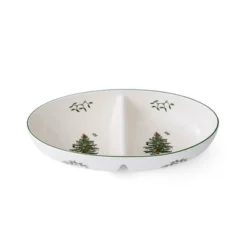 Spode Christmas Tree Divided Server, 9-Inch Round Festive Serveware, Holiday Entertaining Platter - Fine Porcelain, Dishwasher & Microwave Safe -Spode GUEST 6a8c933a 3a6f 4653 8542 37f09a8ed999