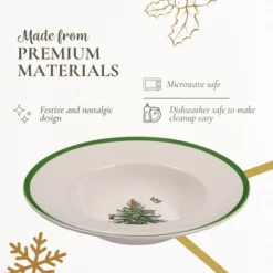 Spode Christmas Tree Collection Pasta Bowl - Set Of 4, Rimmed Plate For Serving Salad, Spaghetti, And Soup, 10-Inch, Made Of Porcelain -Spode GUEST 6aafb6cf 1dd6 4da9 877d 60b9173441cc