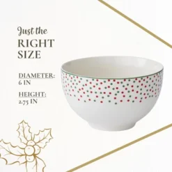 Spode Christmas Tree Polka Dot Rice Bowl - 6-Inch Porcelain Soup Bowls For The Holidays, Christmas Kitchen Bowls, Dishwasher And Microwave Safe -Spode GUEST 6f8e27c7 45e4 41c6 8f91 1ffce89f81e3