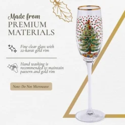 Spode Christmas Tree 8.45 Fl. Oz. Footed Champagne Flute (Set Of 4), Polka Dot - Sparkling Wine Glasses For Holiday Celebrations -Spode GUEST 75e725ba c54c 421d 9b12 9dcf6926388b