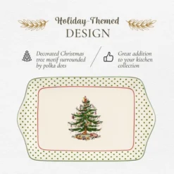 Spode Portmeirion Christmas Tree 12-Inch Polka Dot Dessert Tray - Holiday Serving Platter, Christmas Tree & Polka Dots - Dishwasher, Microwave, Freezer Safe -Spode GUEST 78253205 f24a 4442 a578 d3e9cd65fc62