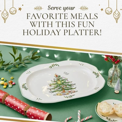 Spode Christmas Tree Sculpted Octagonal Platter - 14-Inch - Dishwasher And Microwave Safe Christmas Dinnerware With Iconic Tree Design 6 Spode Christmas Tree Sculpted Octagonal Platter - 14-Inch - Dishwasher And Microwave Safe Christmas Dinnerware With Iconic Tree Design - Image 4