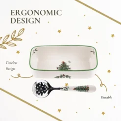 Spode Christmas Tree Cranberry Sauce Serving Dish With Slotted Spoon (8"x 4.25") - Server With Holiday Motif - Dishwasher, Microwave, Freezer Safe 13 Spode Christmas Tree Cranberry Sauce Serving Dish With Slotted Spoon (8"x 4.25") - Server With Holiday Motif - Dishwasher, Microwave, Freezer Safe -Spode GUEST 78a378f7 1d44 4cd0 9fe7 43ba249ace61