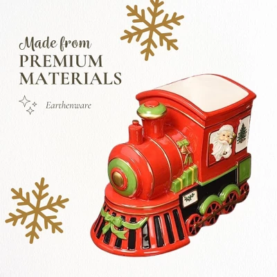 Spode Christmas Tree Train Engine, 9.75 Inch Figural Train Engine Dish - Fine Earthenware Christmas Candy Bowl - Collectible Holiday Tableware 5 Spode Christmas Tree Train Engine, 9.75 Inch Figural Train Engine Dish - Fine Earthenware Christmas Candy Bowl - Collectible Holiday Tableware - Image 3