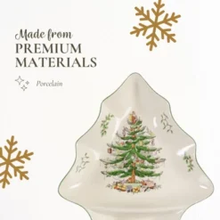 Spode Christmas Tree Chip And Dip Tree-Shaped Dish - 14-Inch Porcelain Holiday Serveware - Dishwasher, Microwave, Freezer Safe -Spode GUEST 79b9f0df 9703 497e a09a 0b67f700221b