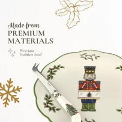 Spode Christmas Tree Nutcracker Cheese Platter With Knife - 9" Porcelain Holiday Serving Tray For Charcuterie - Dishwasher & Microwave Safe -Spode GUEST 7a9f117a 2229 48fa 8055 eb534d4ff367