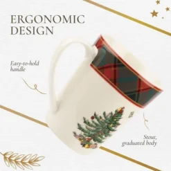 Spode Christmas Tree Tartan Mugs (Set Of 4) - 14 Ounce Festive Holiday Coffee Cups - Porcelain Mugs With Tartan Border, Dishwasher & Microwave Safe -Spode GUEST 7c15eda3 03fc 40ff 925b e263f605de7e