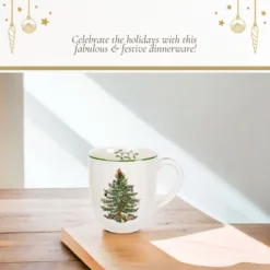 Spode Christmas Tree Cafe Mug - 14 Oz Ceramic Holiday Coffee Mugs - Festive Design With Santa And Christmas Tree Motif - Microwave & Dishwasher Safe -Spode GUEST 7fb2d225 ef4c 4a73 b864 005840351dc8