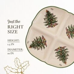 Spode Christmas Tree Sculpted 4-Section Tray - 1-Inch Divided Holiday Serveware In Fine Porcelain - Dishwasher, Microwave, Oven Safe -Spode GUEST 86b11e78 ffcf 4567 b4f0 05a1d3c8941c