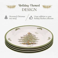 Spode Christmas Tree Melamine Salad Plate (Set Of 4) - 8 Inch Shatterproof Serving Plate - Festive Tableware, Dishwasher Safe Dinnerware -Spode GUEST 87077107 a04d 4c0c 952f 536e3063c4d5