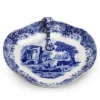 Spode Blue Italian 8 Inch Handled Tray - Elegant Decorative Serving Dish For Snacks, Appetizers, Fruit - Porcelain Presentation -Spode GUEST 8cbcb08d fbd3 49d7 b659 511ec384964e